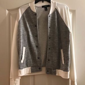 Grey and white bomber jacket